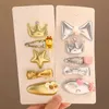 Hair Accessories 4/5 Pcs/Set New Baby Girls Cute Leather Star Heart Bowknot Ornament Hair Clips Children Barrettes Hairpins Kids Hair Accessories