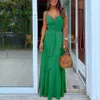 2024 Summer New Women's Fashion Style V-neck Mid Length Strap Dress F42432