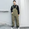 Overaller multi pocket bib overalls mens safari stil last byxor streetwear baggy casual work byxor män övergripande