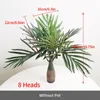 Decorative Flowers 40cm 8 Heads Artificial Tropical Banana Tree Fake Palm Potted Plastic Green Leaves For Home Garden Office Decoration