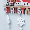 Décorations de Noël pendentifs suspendus en bois Elk-Santa-Claus Joyeux Noël-décoration pour la maison Ornements d'arbre de Noël durables faciles à utiliser