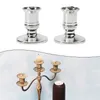 Candle Holders 2pcs Traditional Shape Taper Standard Base Candlestick Dinner Decor Plastic Silver-plated For Electronic