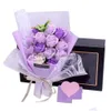 Fleurs couronnes savon décoratif bouquet rose cadeau préservé éternel rouge violet bleu box de Noël mariage la maison de la Saint-Valentin Drop de dh6w5