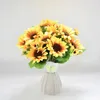 Fiori decorativi 4 mazzi di girasoli artificiali bouquet decorazioni in seta con steli giallo finta sole ringraziamento