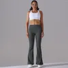 Pantalon actif pour les jambes de yoga à la jambe large flare hauts hauts leggings anti-trottoir