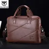 BULLCAPTAIN Mens Leather Briefcase With Large Capacity Multifunctional Handbag Business Bag For Computer Satchel 240418