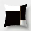 Cuscino Black Geometric Pattern Cover da 50x50 cm Pillowcase DECORAZIONE Square Home Office per divano FA19