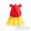 Kinderdag cosplay feestjurken meisjes borduurwerk revers puff mouw kanten tule jurk kinderen Halloween Festival Performance kleding Z7854