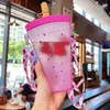 Bouteilles d'eau enfants à bouteille de boisson pastèque en forme pour la tasse de popsicle à école jus de thé au lait de lait