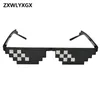 Lunettes de soleil Frames ZXWLYXGX Lunes de mosaïque populaires 8 bits Mlg Pixed Sunglasses Femmes Men Brand Thug Life Party Eyeglass Vintage Sun Glasse