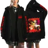 Sweatshirts 2023 Chainsaw Man Sweatshirts Anime Denji Hoodie Black Zip Hoodies Makima grafiska dragkedja jackor Streetwear Power Pochita Jacket