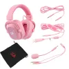 Ketens redragon h510 zeus 2 bedraad spel headset 7.1 surround soun roze oortje afneembare microfoon voor pc/ps4 xbox one mobiele telefoon