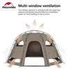 Tentes et abris Naturehike Tente de camping imperméable pour 4 personnes en extérieur tarts de coton Grands événements familiaux Barbecue rapide cabine Smilodon