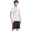Tracki męskie Szybki suszenie dwuczęściowy garnitur Sumny zestaw zwykły strój o krótkie t-shirt z krótkim rękawem szorty na fitness