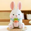 Schattige cartoon wortel lange oorkonijnpop super schattig klein konijn kussendoek poppen poppen pluche speelgoed voor kinderen