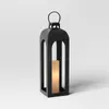 Candle Holders Black Cast Aluminum Outdoor Lantern Holder - 29.4"x9"