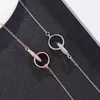 Brand de créateur S925 Cercle de collier à boucle à double anneau en argent sterling en argent sterlin