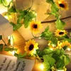 Strings 1pc Sunflower String Lights (6.56ft) LED Simulation Artificial Leaf Flower