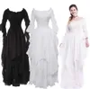 Vestido medieval vitoriano Vintage Renascença vestido gótico preto Mulheres Cosplay Halloween Costume Prom Princesa Vestido Plus Size 5xl G5105390