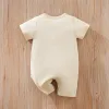 One-pièces Summer Boys and Girls Cartoon Cartoon Little Bear 3D Coton imprimé confortable Casual Short Sleeve BodySiy