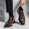 Повседневная обувь мужская британская черная бизнес -бизнес формальная одежда кожаная кожаная свадьба оксфордский банкет платье