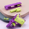 Gun Toys Childrens Gravity Pistol Gun Toy 3D Mini Model Toy Bullets No Fire Rubber Handgun Mini Radish Knife Toy Model Baby 1911 ToyL240425