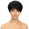 Perruques merveilleuses courte de pixie courte brun p4 / 30 rose couleur brésilienne péruvienne Remy Human Hair Wigs Machine faite de perruque gratuite
