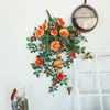 Decoratieve bloemen zijden simulatie groen plant lieverd rozen muur hangende feestje decor kunstmatige roze roze nepbloemzaal decoratie