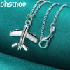 Anhänger Shstone 925 Sterling Silber 16 bis 30 Zoll Flugzeugketten Flugzeug Pendell Halskette für Frauen Braut Hochzeit Geburtstag Charme Schmuck Schmuck