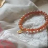 Strand Sun Stone Orange Bransoletka księżycowa Kobiety Znakomity prezent Mały świeży sztuka retro prosta niszowa biżuteria hurtowa urok