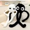 Plush Dolls Kids Companion Doll Cushion Long Arm Long Leg Octopus Plush Toy Funny Black Briquette Ragdoll PillowL2404