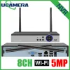 Kameror 8ch Super Mini WiFi NVR 5MP H.265 Wireless Network Video Recorder för 4K IP -kamera AI -detektering E -alert CCTV System Xmeye