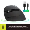 Myszy Delux M618ZD lewa ręka ergonomiczna bezprzewodowa pionowa pionowa mysie Bluetooth 2.4 GHz RGB ładne ciche myszy do biura