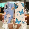 Cas de téléphones portables Butterfly Square Electroplated Silicone Phone Case pour Samsung Galaxy A53 A52 A52S A73 A33 A72 A32 4G 5G A51 A71 A12 A22 Couverture 240423