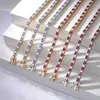 Chine en gros Starsgem Round Shape Engagement de luxe 14K Gold Emerald Ruby Sapphire et Moisanites Bracelet de tennis