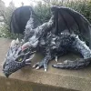 Sculptures Dragon Statue Halloween Combat Dragon Resin Sculpture Ornaments for Outdoor
