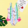 Trajes de baño para niños traje de baño para niñas bikini de pato de dibujos animados con tondicenses nuevos con volantes traje de baño para niños