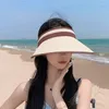 Chapeaux à bord large soleil pour femmes chapeau uv protection vide top top ajusté boucle de boucle d'été