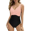 Momada de banho feminina Sexy Swimspith Strappy Monokini Monokini de traje com cordão plissado para surfar