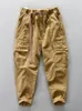 Calça masculina Z394 Men Casual Cotton Winter Fashion Japão Japão Estilo de cintura elástica de alta qualidade de rua vintage solto de calça cônica