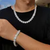 Hiphop Design 8 mm de large VVS Moisanite Diamond Chain S925 Sterling Silver Cuban Link Chain pour hommes / femmes Collier de hiphop