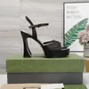 New Womens Designer Luxus Vintage High-Heele Sandals Fashion Classic 100% Leder Metall Schnallen Schuhe Ladys sexy Knöchel Rücken Rückenhöhle Stöckel Heels Sandalengrößen