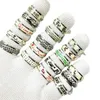 50pcs/Lot Factory Wholesale Mix Style Bright in Night Stainless Steel Finger Rings Large Size Woman Man Turn Green in Dark Gifts 240411