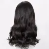 Wigs FeiShow Black Wig Synthetic Medium Curly Hair Heat Resistant Fiber Women Female Peruca Costume Middle Part Line Salon Hairpiece