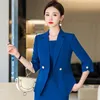 Frump Summer Women Dresss Abito con top e abiti da lavoro in affari indossano blazer abiti S-5xl Ladies Office Professional Autfit 240415