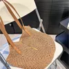 Kobieta słomka torby na ramię designerka torba luksusowe torebki mody średniej wielkości złoto litera 10a 2024