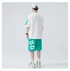 Parcours masculins Houzhou Two Piece MenSuis survêtement Shorts surdimensionnés Souet Imprimé d'été Fashion coréenne à manches courtes