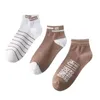 Chaussettes masculines 3 paires de la cheville à basse coupe couleur noire blanche gris invisible coton respirant sport masculin