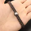 Charm armband fläta vänskap titanium stål pärla armband rep tråd sträng gåva för män kvinnor par