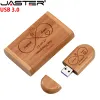 Unidades 5pcs/lote Jaster USB 3.0 Madera USB+Box Pen Drive 4GB 16GB 32GB 64GB USB Drive Flash Pendrive Memory Stick 1 PPCS GRATIS